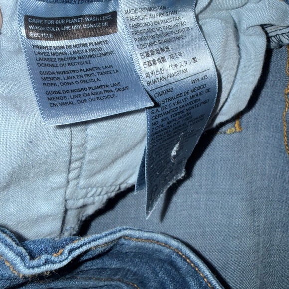 Levi’s 726 Flare High Rise Blue jeans frayed hem 32 - Picture 4 of 7